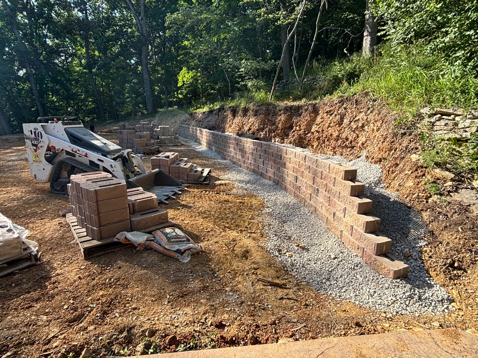 Building a hillside retaining wall